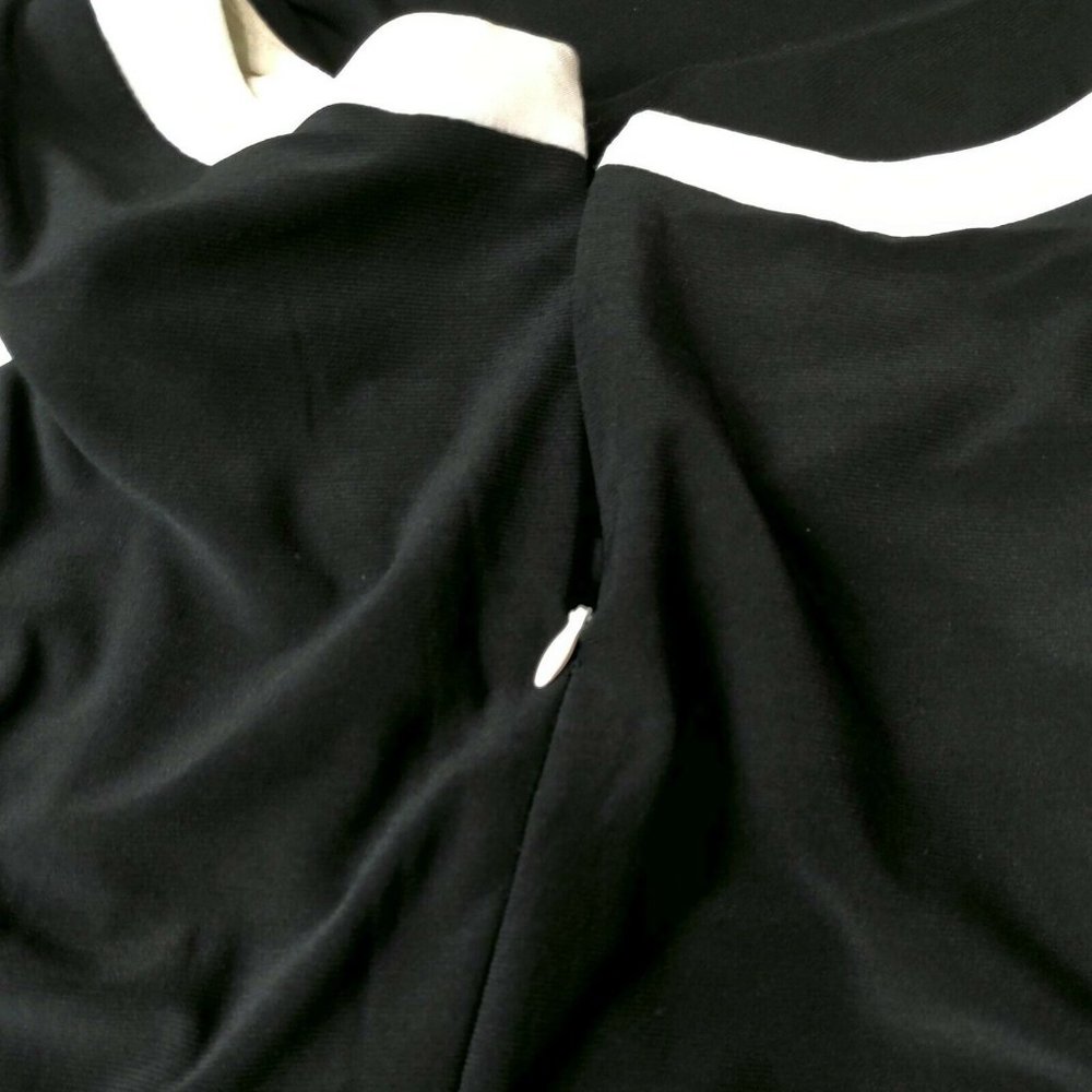 Chaps Pencil Dress Sleeveless Black And White With Accent Career Women Size Med - Picture 3 of 8